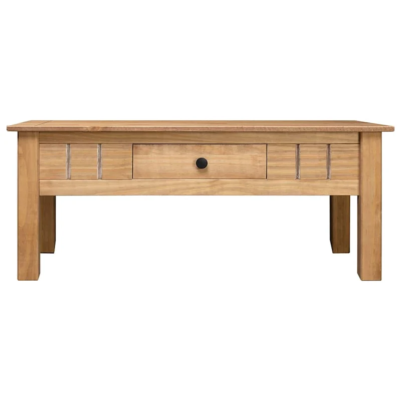 Table basse de salon avec tiroir design rustique 100 x 60 x 45 cm bois de pin massif DEC036965
