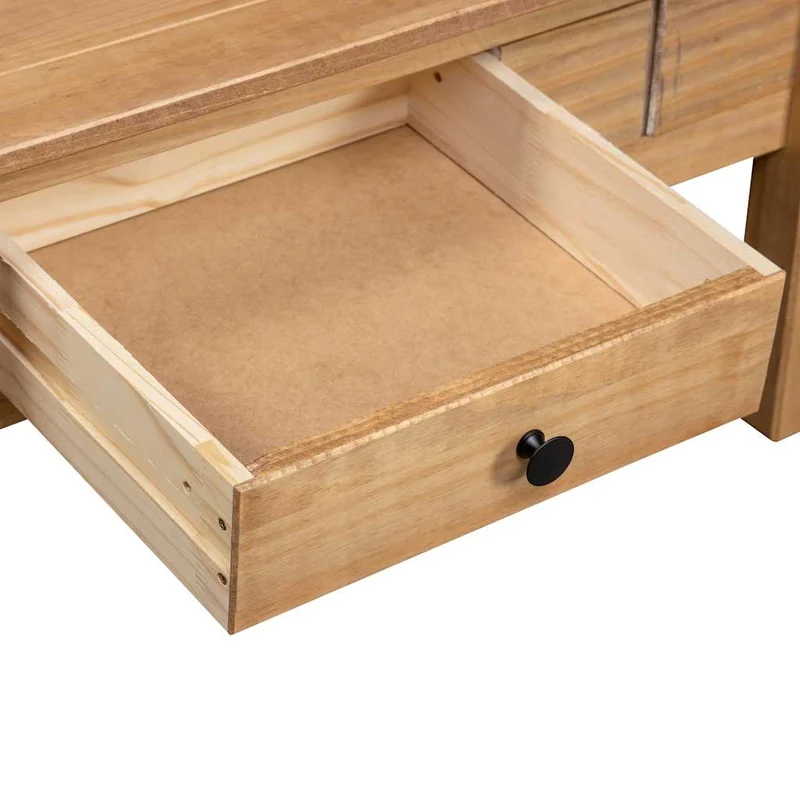 Table basse de salon avec tiroir design rustique 100 x 60 x 45 cm bois de pin massif DEC036965