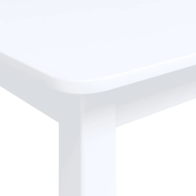 Table de salle à manger design moderne 114 x 71 x 75 cm bois d'hévéa et MDF blanc DEC036759