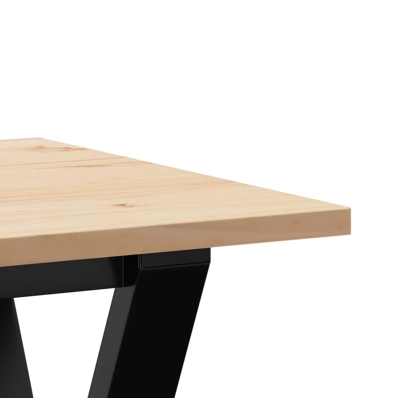 Table basse rectangulaire style industriel cadre en y 100 x 50 x 45 cm bois de pin et acier brun DEC036277