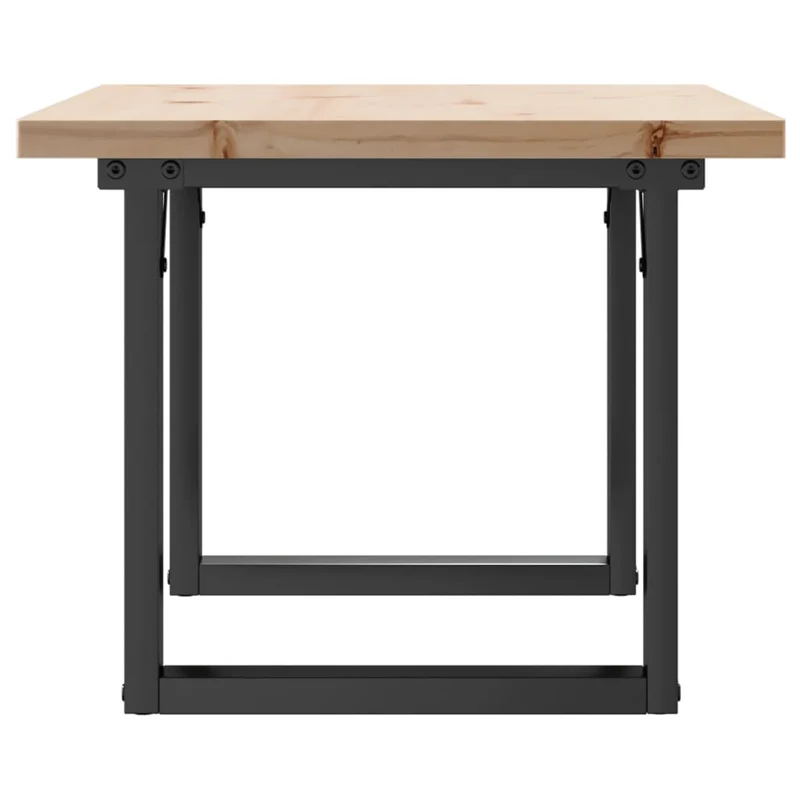 Table basse rectangulaire style industriel cadre en o 80 x 50 x 40,5cm bois de pin et acier brun DEC036248
