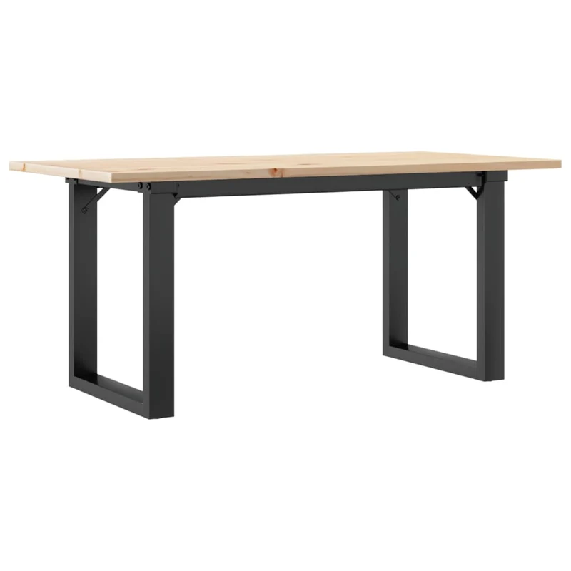 Table basse rectangulaire style industriel 100 x 50 x 45 cm bois de pin massif et acier DEC036233