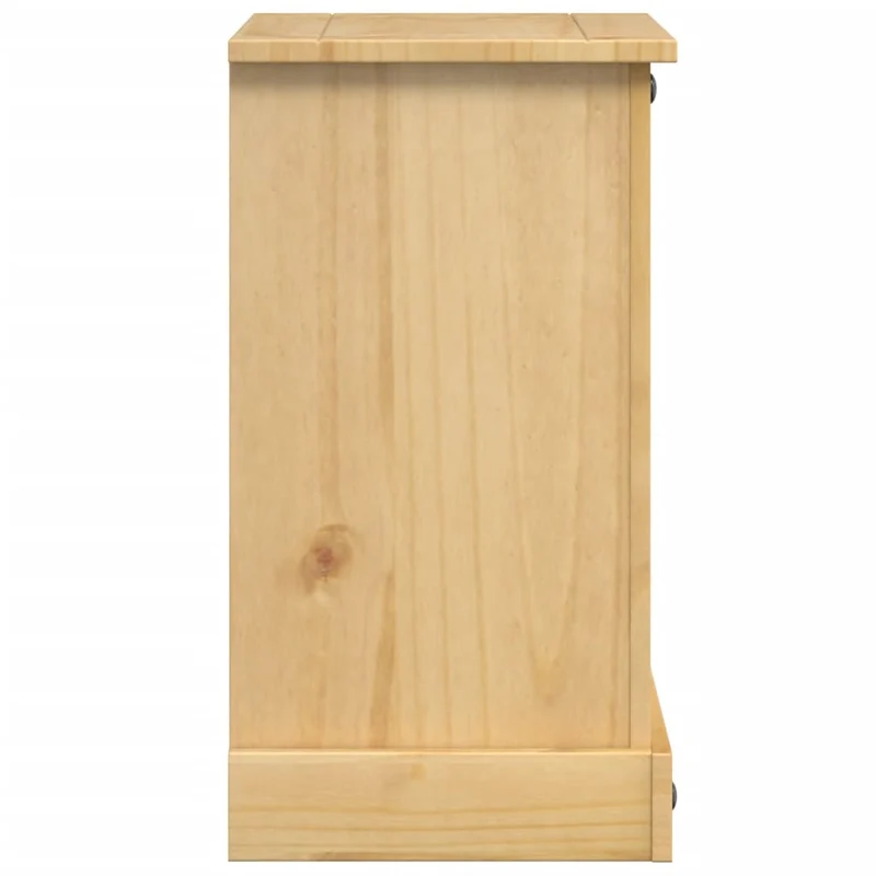 Table de chevet avec 3 tiroirs 45 x 35 x 64 cm bois de pin MDF et métal DEC033904