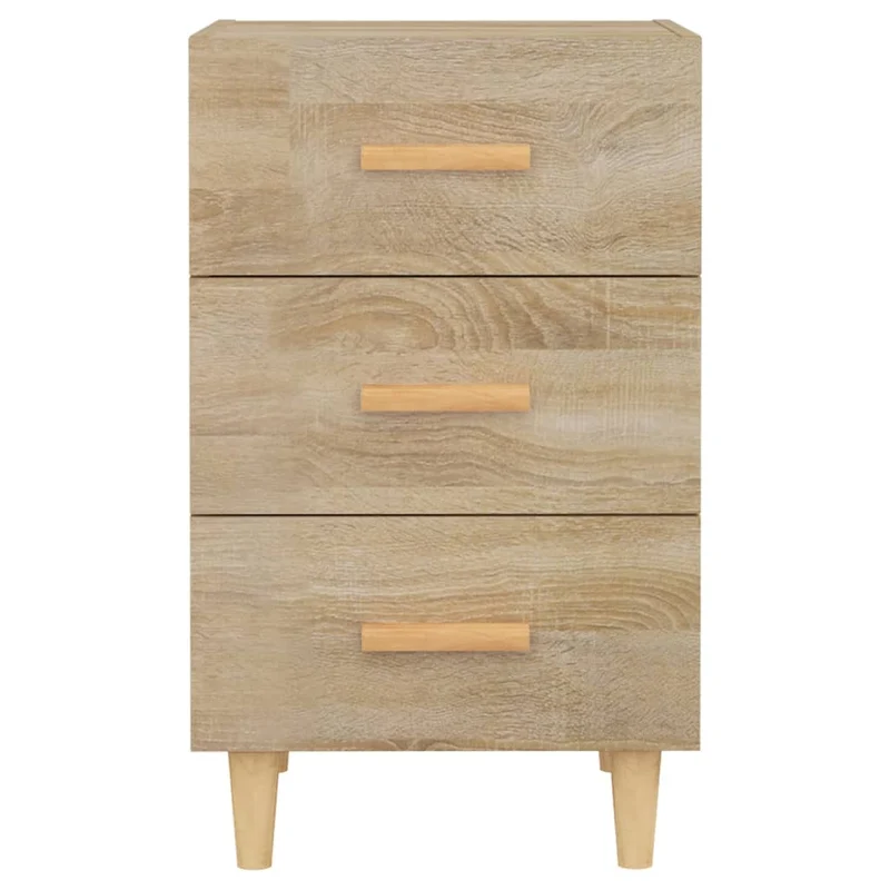 Table de chevet avec 3 tiroirs 40 x 40 x 66 cm bois d'ingénierie couleur chêne DEC033864