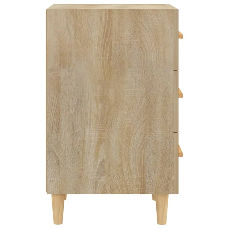 Table de chevet avec 3 tiroirs 40 x 40 x 66 cm bois d'ingénierie couleur chêne DEC033864