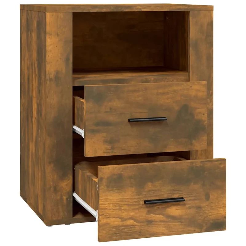 Table de chevet avec 2 tiroirs et 1 compartiment 50 x 36 x 60 cm bois d'ingénierie DEC033662