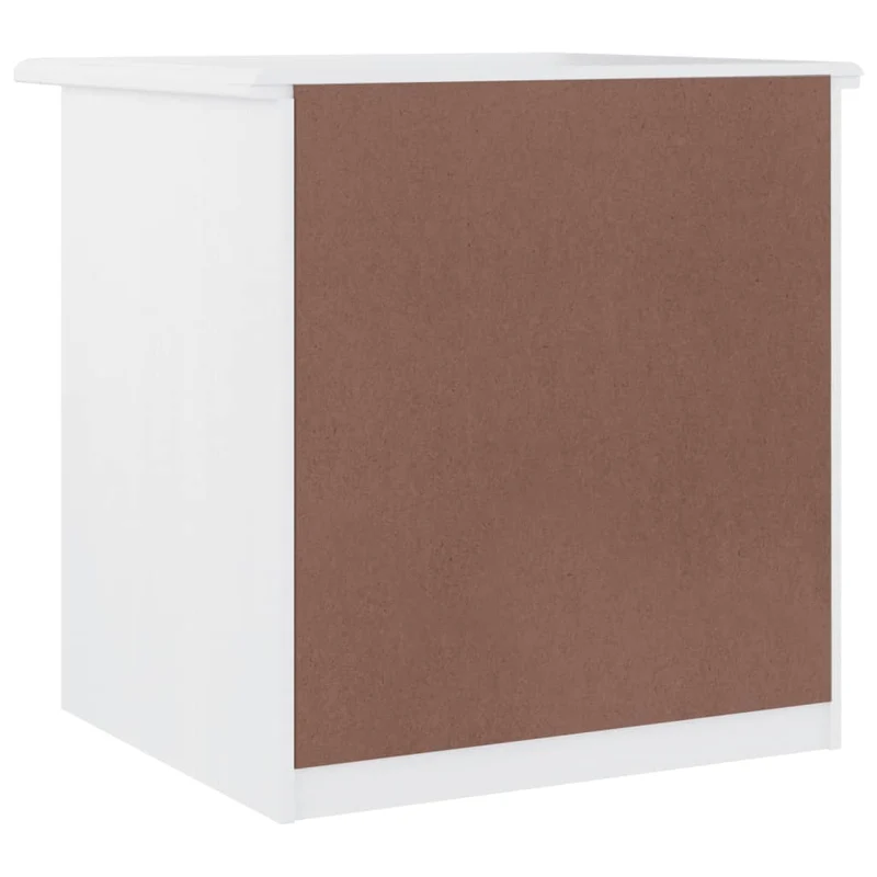 Table de chevet avec deux tiroirs 41 x 35 x 41 cm bois de pin massif blanc DEC033083