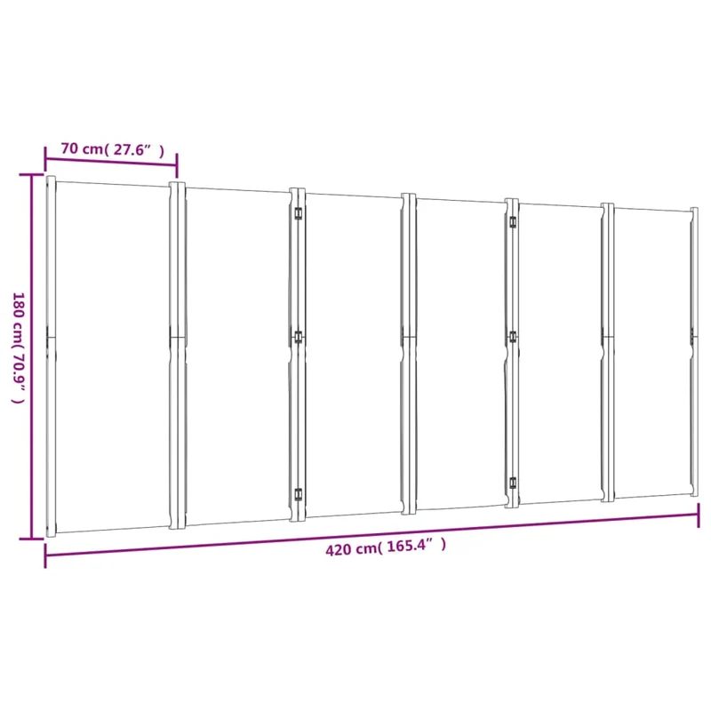 Cloison de séparation pliante 6 panneaux en bois d’acacia et textilène – Intérieur & extérieur – 420 x 180 cm – Taupe DEC031136