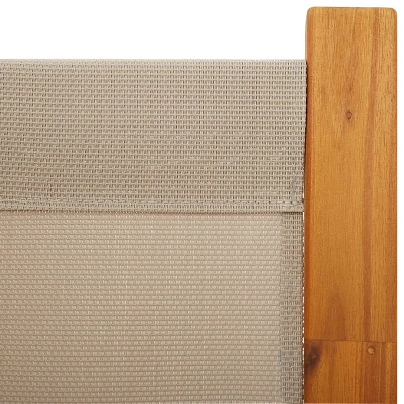 Cloison de séparation pliante en bois d’acacia massif 210 x 180 cm – Pare-vue intérieur/extérieur – 3 panneaux en textilène DEC030815