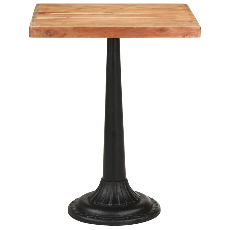 Table d'appoint auxiliaire table bistro 60 x 60 x 76 cm bois d'acacia massif et fonte DEC036528