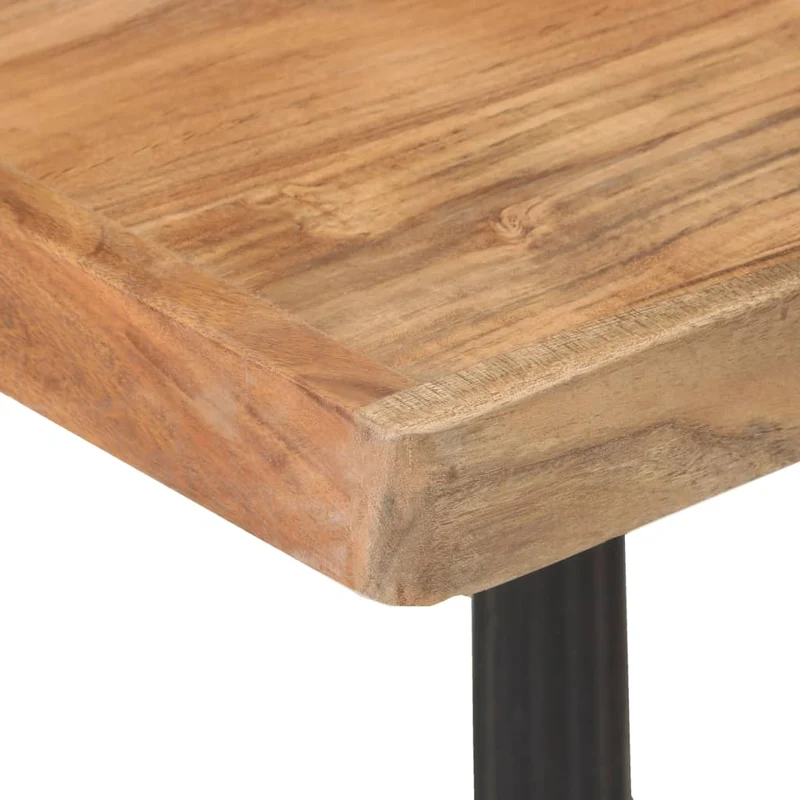 Table d'appoint auxiliaire table bistro 60 x 60 x 76 cm bois d'acacia massif et fonte DEC036528