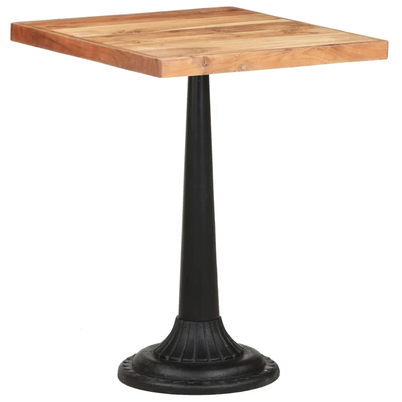 Table d'appoint auxiliaire table bistro 60 x 60 x 76 cm bois d'acacia massif et fonte DEC036528