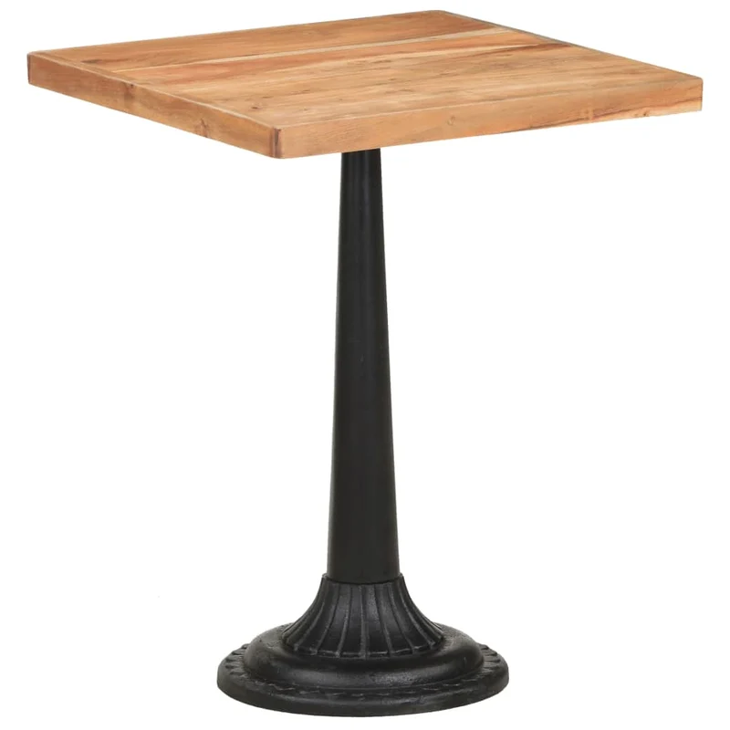Table d'appoint auxiliaire table bistro 60 x 60 x 76 cm bois d'acacia massif et fonte DEC036528