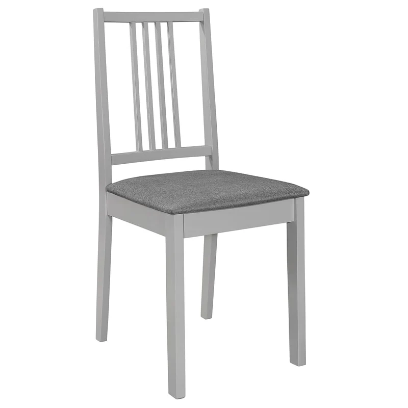 Lot de 6 chaises de salle à manger avec coussins d'assise design classique cadre en bois gris DEC025469