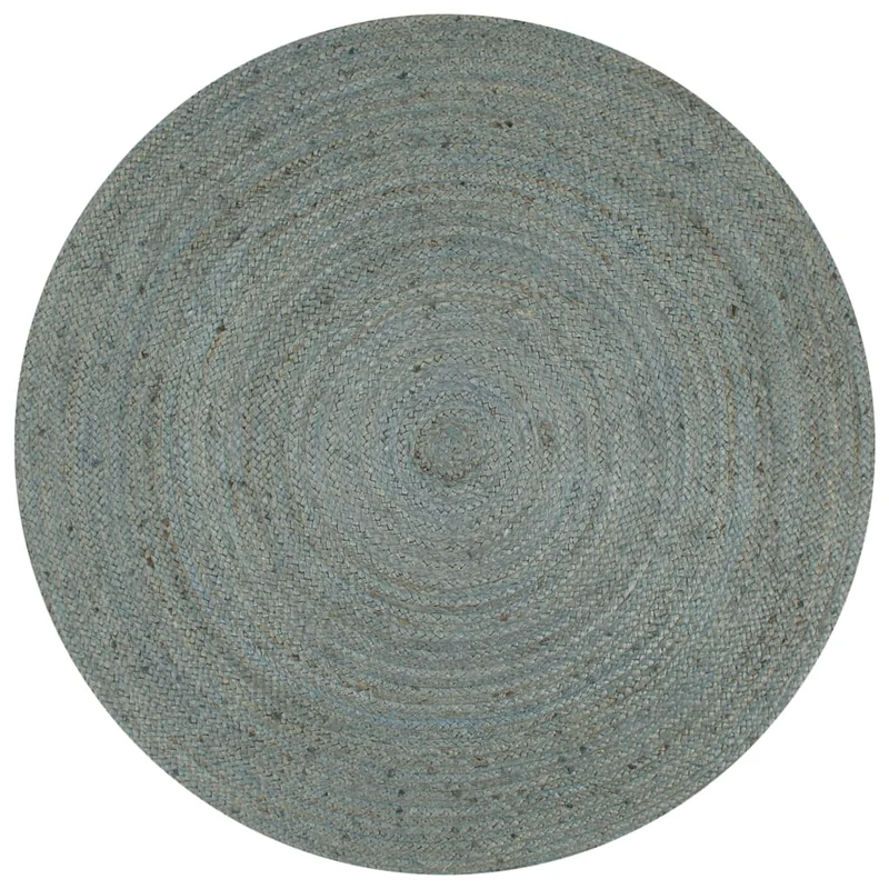 Tapis fait à la main Jute Rond 150 cm Vert olive DEC023465