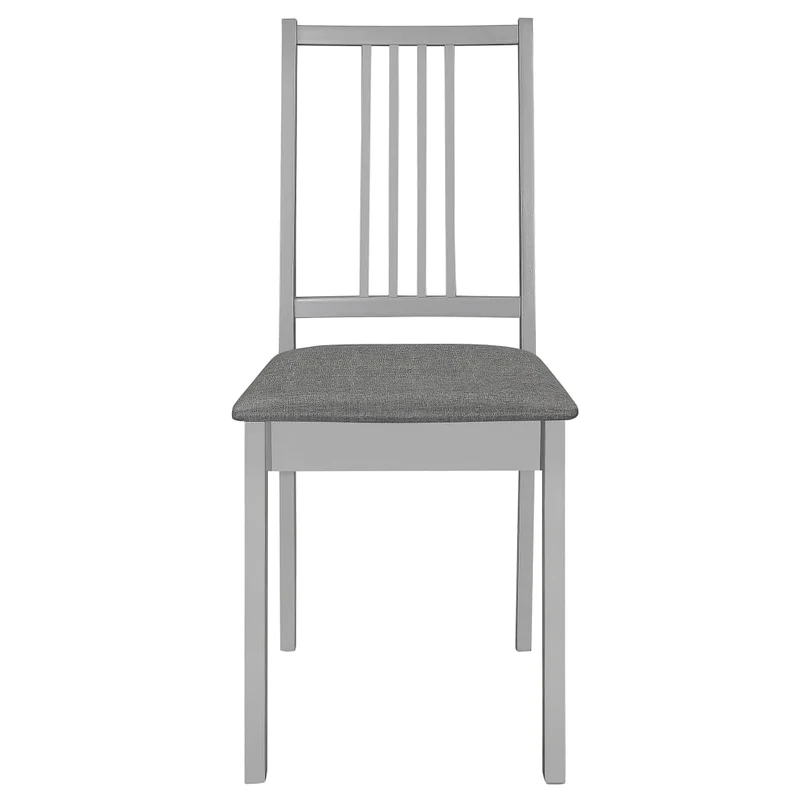 Lot de 2 chaises de salle à manger avec coussins d'assise design classique en bois gris DEC025465