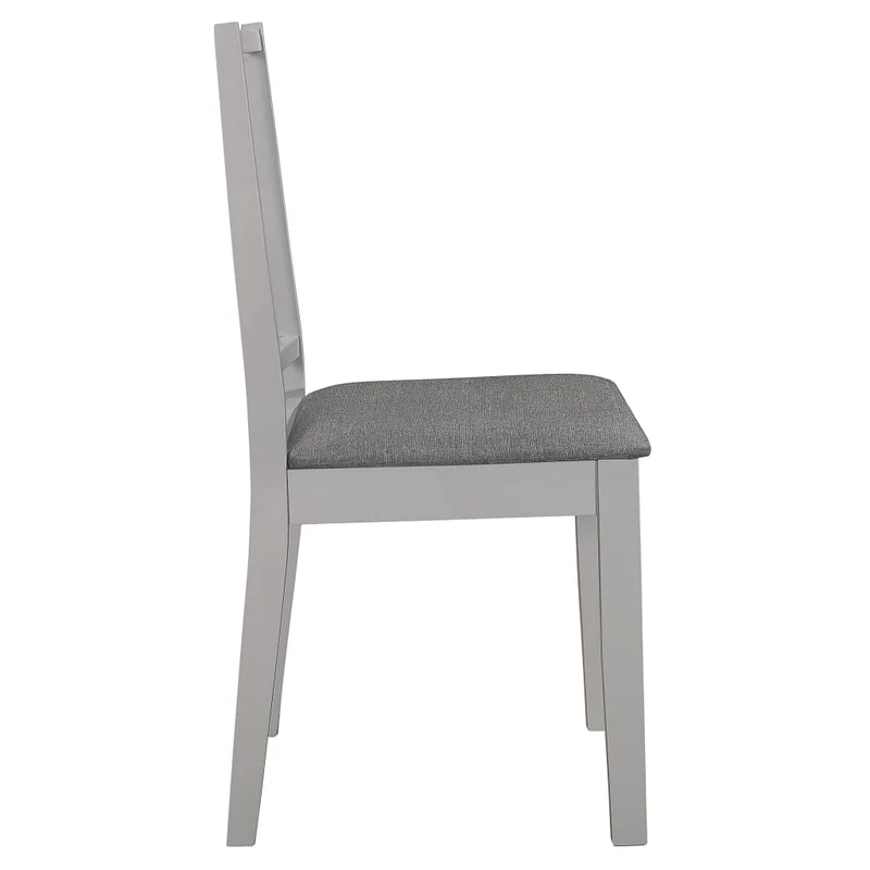 Lot de 2 chaises de salle à manger avec coussins d'assise design classique en bois gris DEC025465