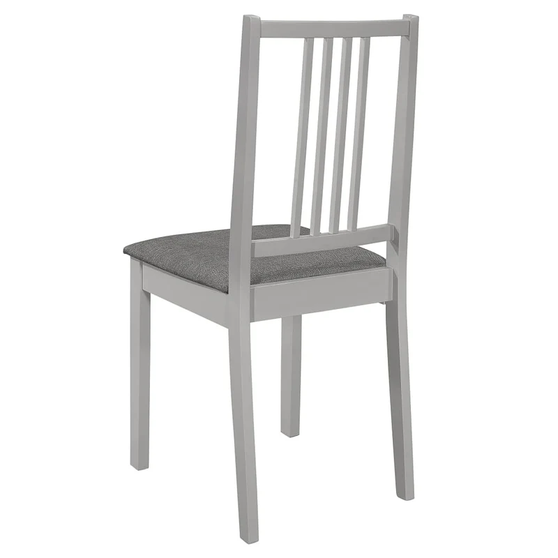 Lot de 2 chaises de salle à manger avec coussins d'assise design classique en bois gris DEC025465