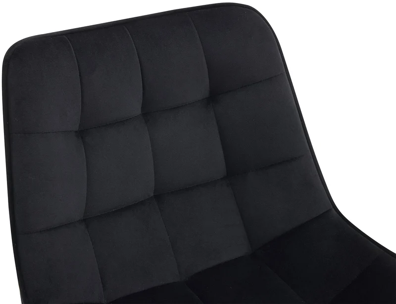 Lot de 2 tabourets de bar coutures décoratives carrées avec repose-pieds en velours noir quatre pieds en métal 10_0006537