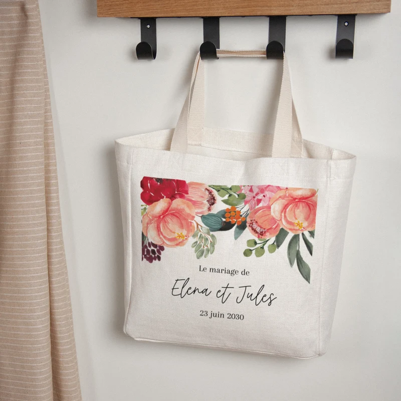 Tote bag Objets Anse en toile Pop's Flowers