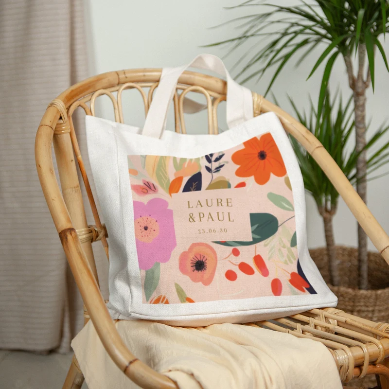 Tote bag Anse en toile Farandole de Fleurs