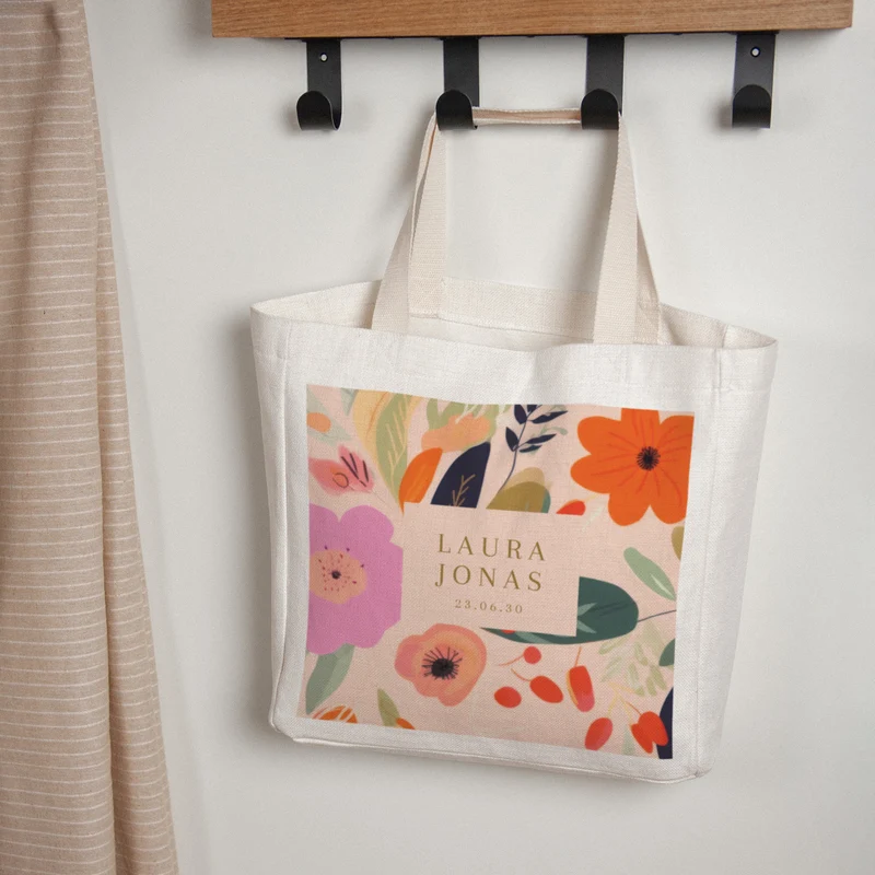 Tote bag Anse en toile Farandole de Fleurs