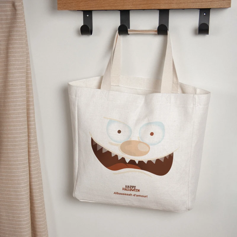 Tote bag Objets Anse en toile Monstre orange