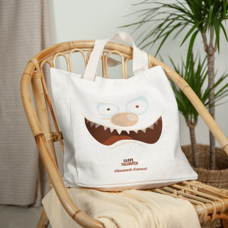 Tote bag Objets Anse en toile Monstre orange