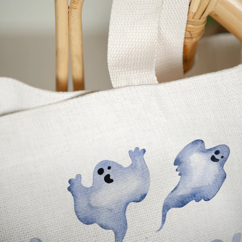 Tote bag Objets Anse en toile Fantôme bleu