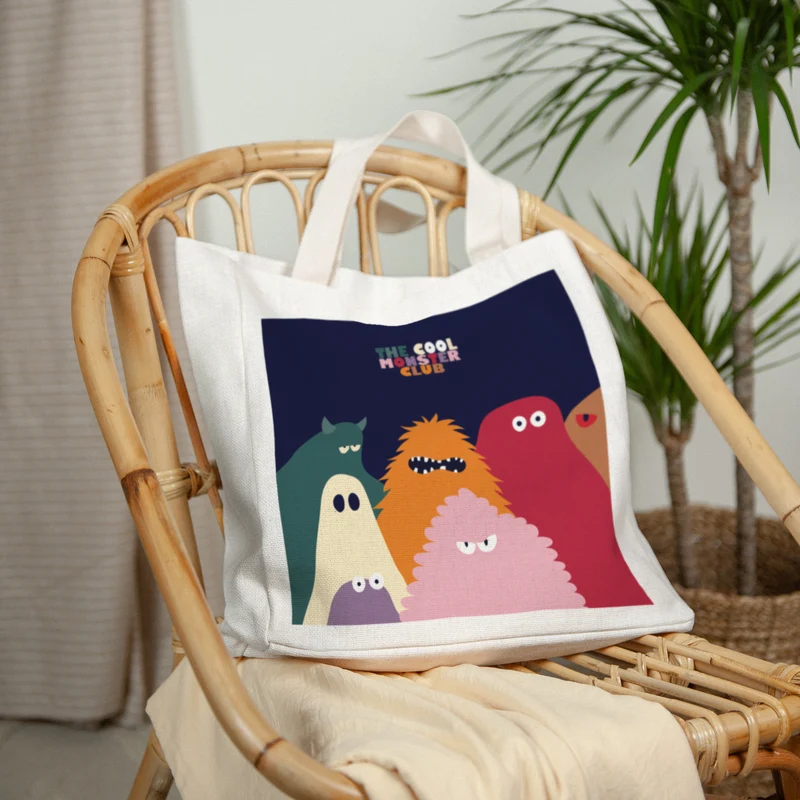 Tote bag Objets Anse en toile The cool monster club