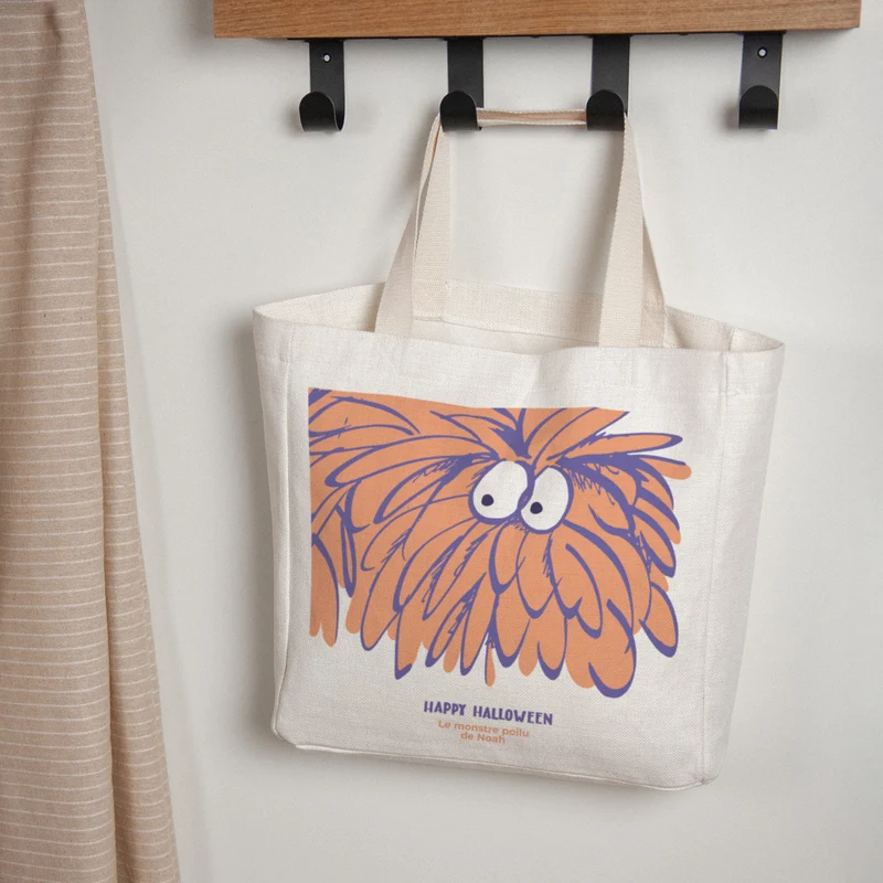 Tote bag Objets Anse en toile Monstre poilu