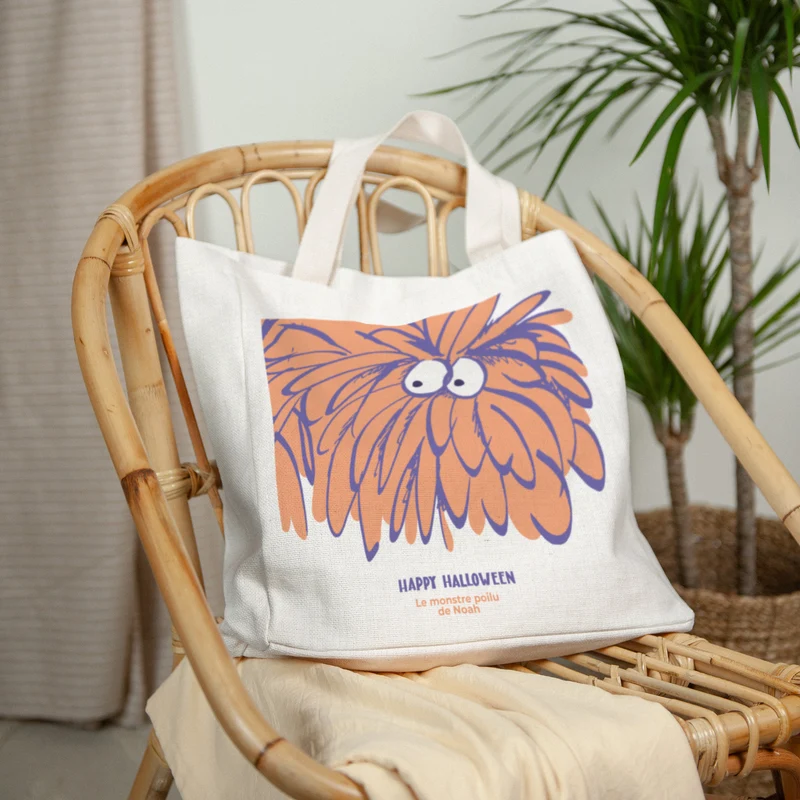 Tote bag Objets Anse en toile Monstre poilu