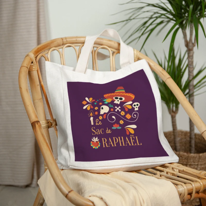 Tote bag Objets Anse en toile Dia de la muerte