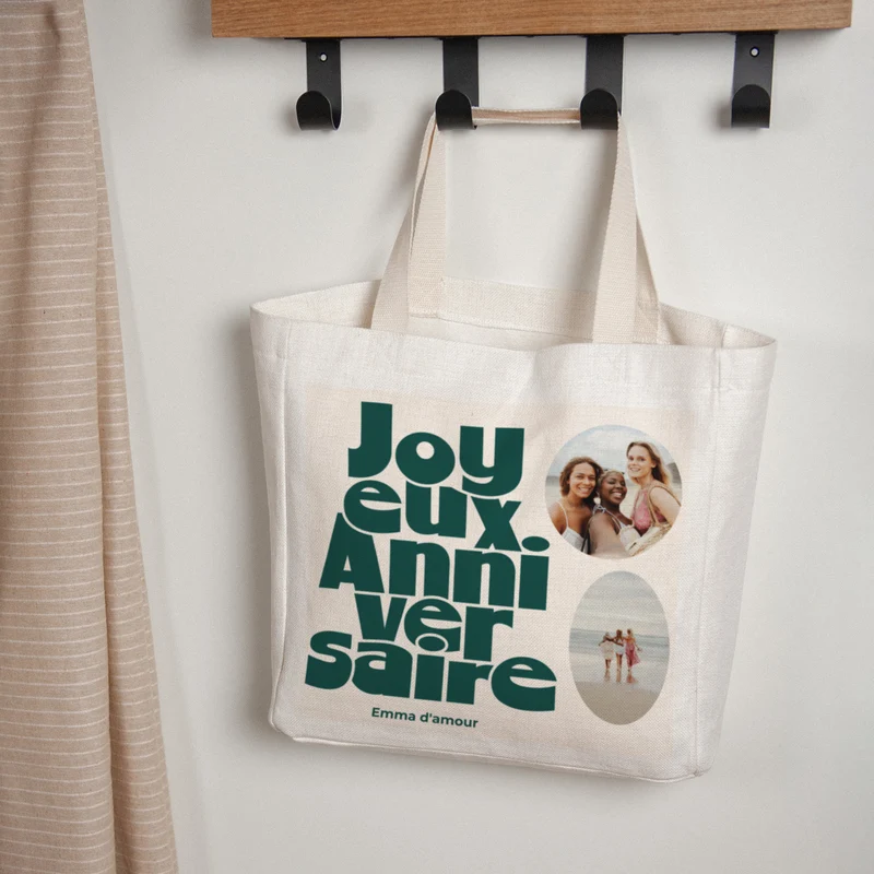 Tote bag Objets Anse en toile Anniversaire groovy