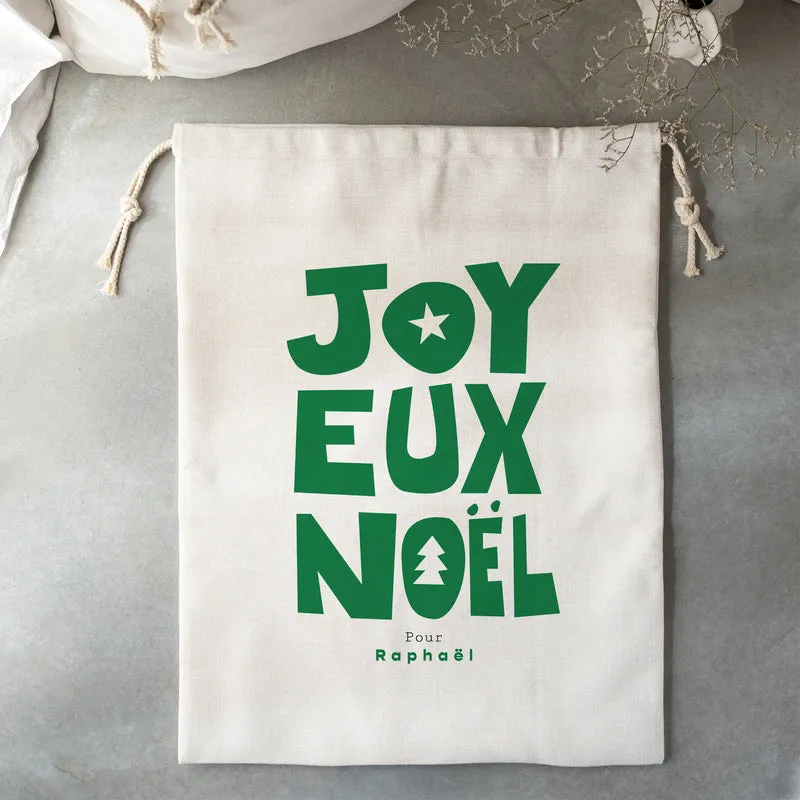 Sac de rangement Grand format Joyeux Noël Vert