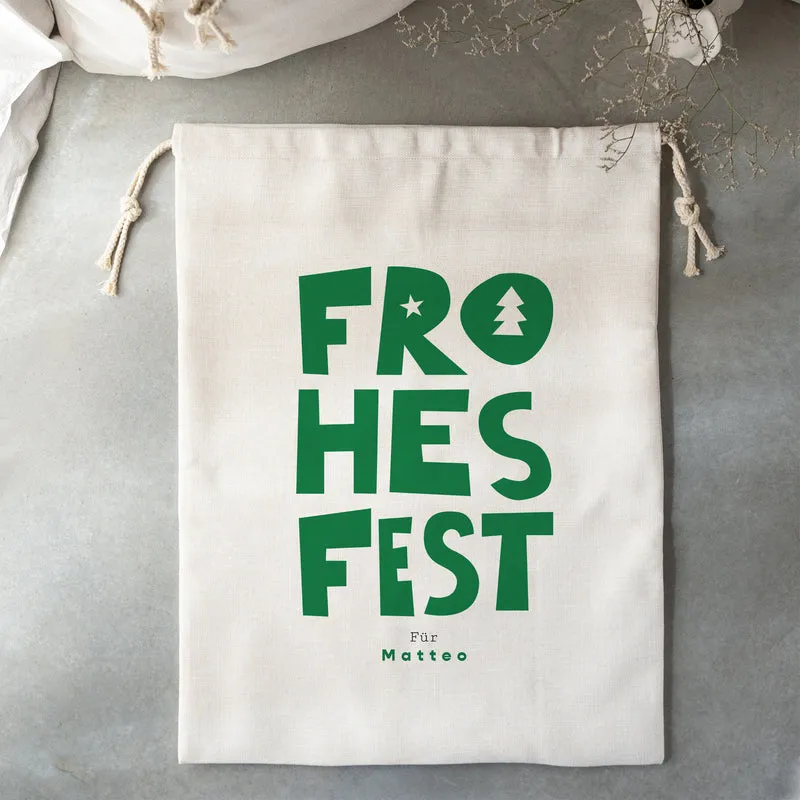Sac de rangement Grand format Joyeux Noël Vert
