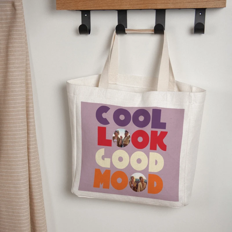 Tote bag Objets Anse en toile Cool look good mood