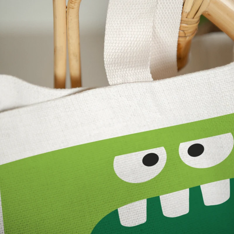 Tote bag Objets Anse en toile Monster vert