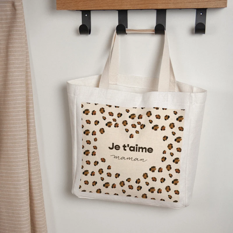 Tote bag Objets Anse en toile Tendance léopard