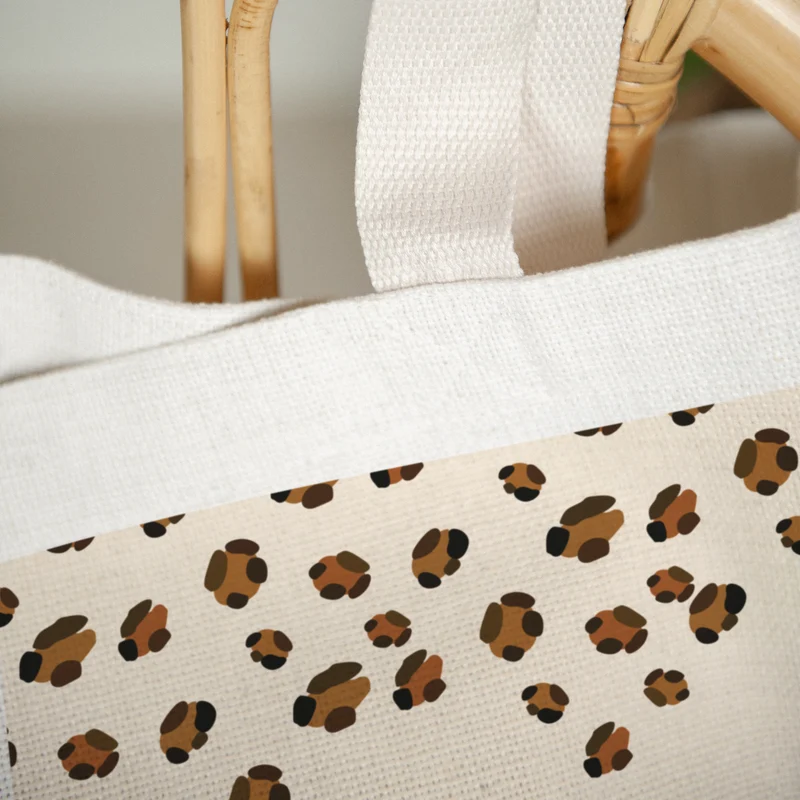 Tote bag Objets Anse en toile Tendance léopard