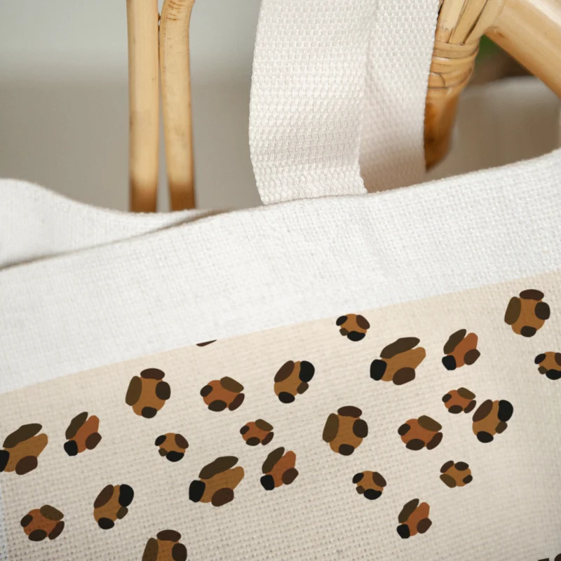 Tote bag Objets Anse en toile Tendance léopard