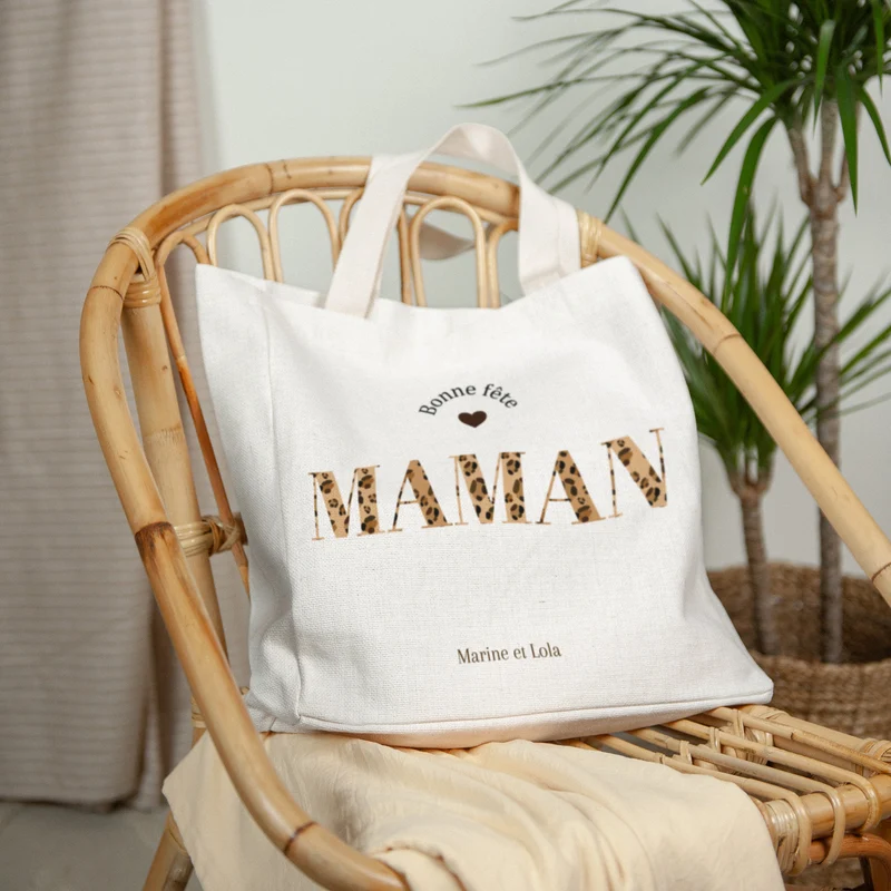 Tote bag Objets Anse en toile Bonne fête maman