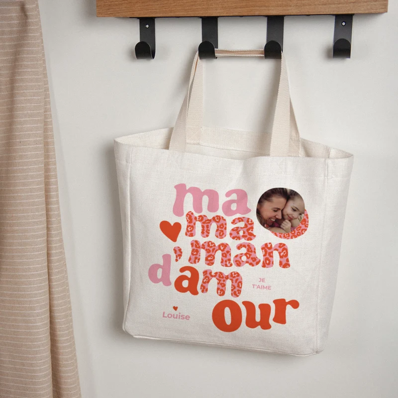 Tote bag Objets Anse en toile Maman Léopard II