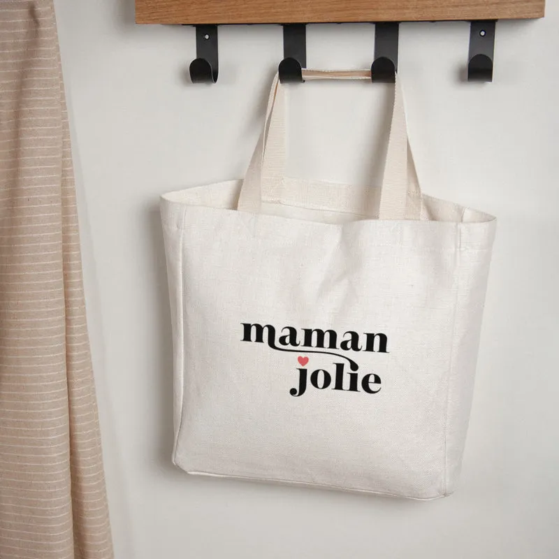 Tote bag Objets Anse en toile Maman jolie