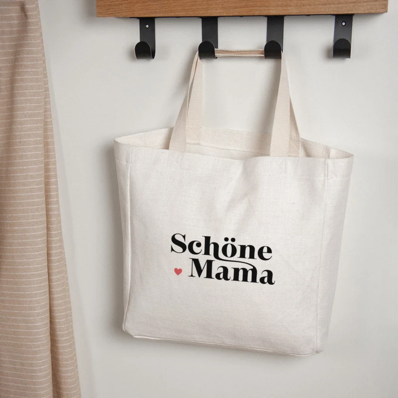 Tote bag Objets Anse en toile Maman jolie