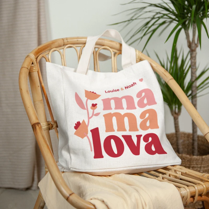 Tote bag Objets Anse en toile Mama lova II