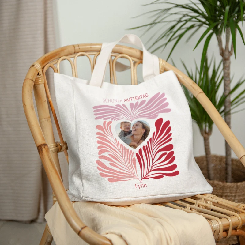 Tote bag Objets Anse en toile Pink foliage