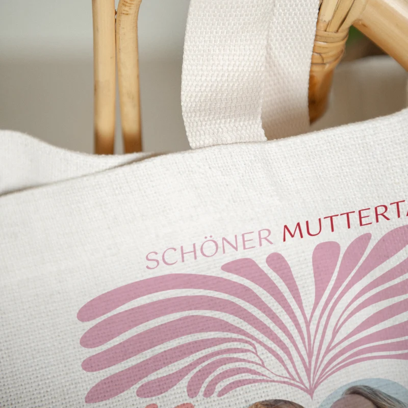 Tote bag Objets Anse en toile Pink foliage