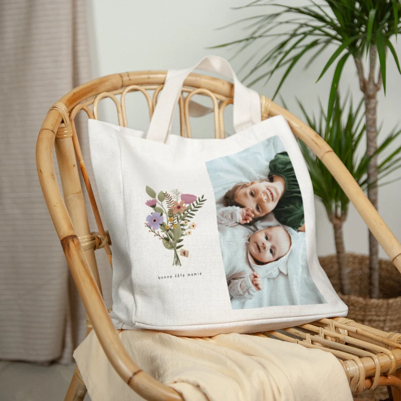 Tote bag Objets Anse en toile Bouquet de Fête
