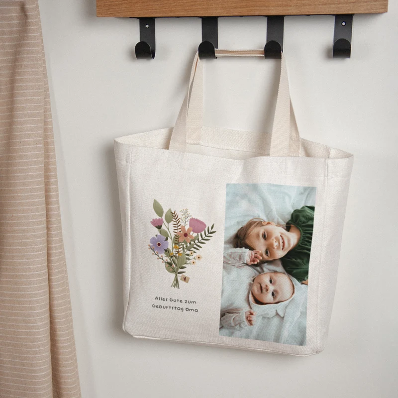 Tote bag Objets Anse en toile Bouquet de Fête